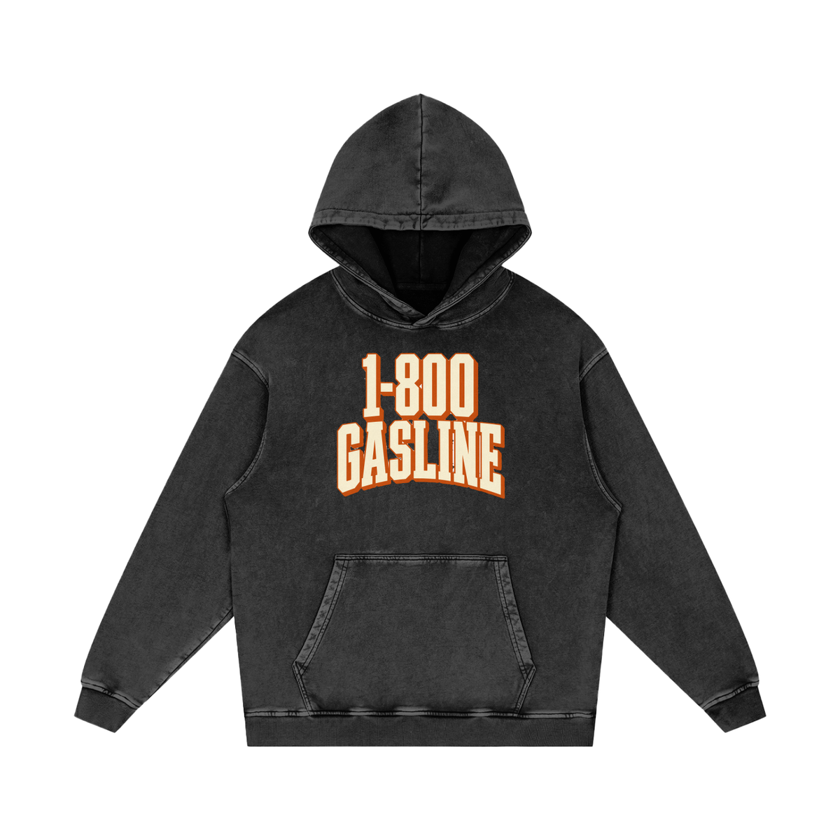 1-800 GASLINE Acid Wash Hoodie — Black Beauty