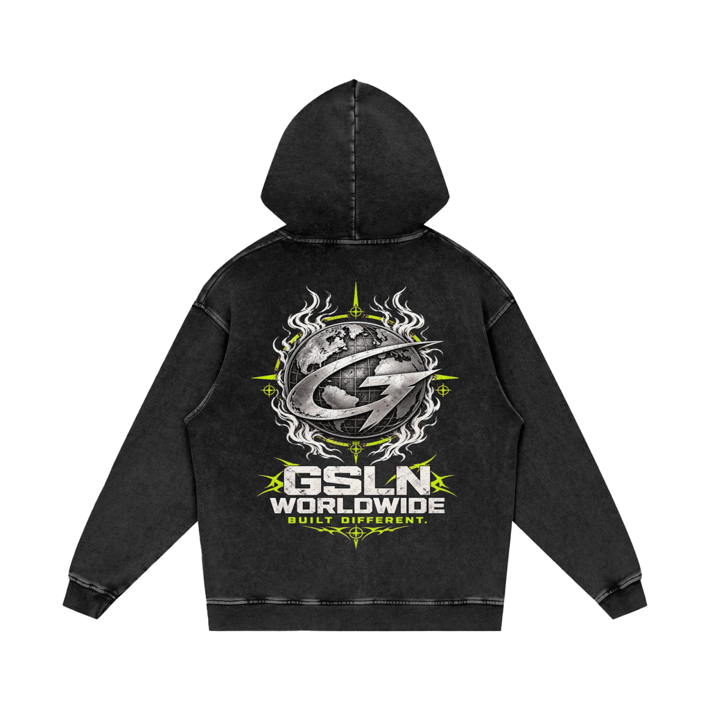 Gasline GSLN Worldwide Snow-Washed Heavyweight Hoodie